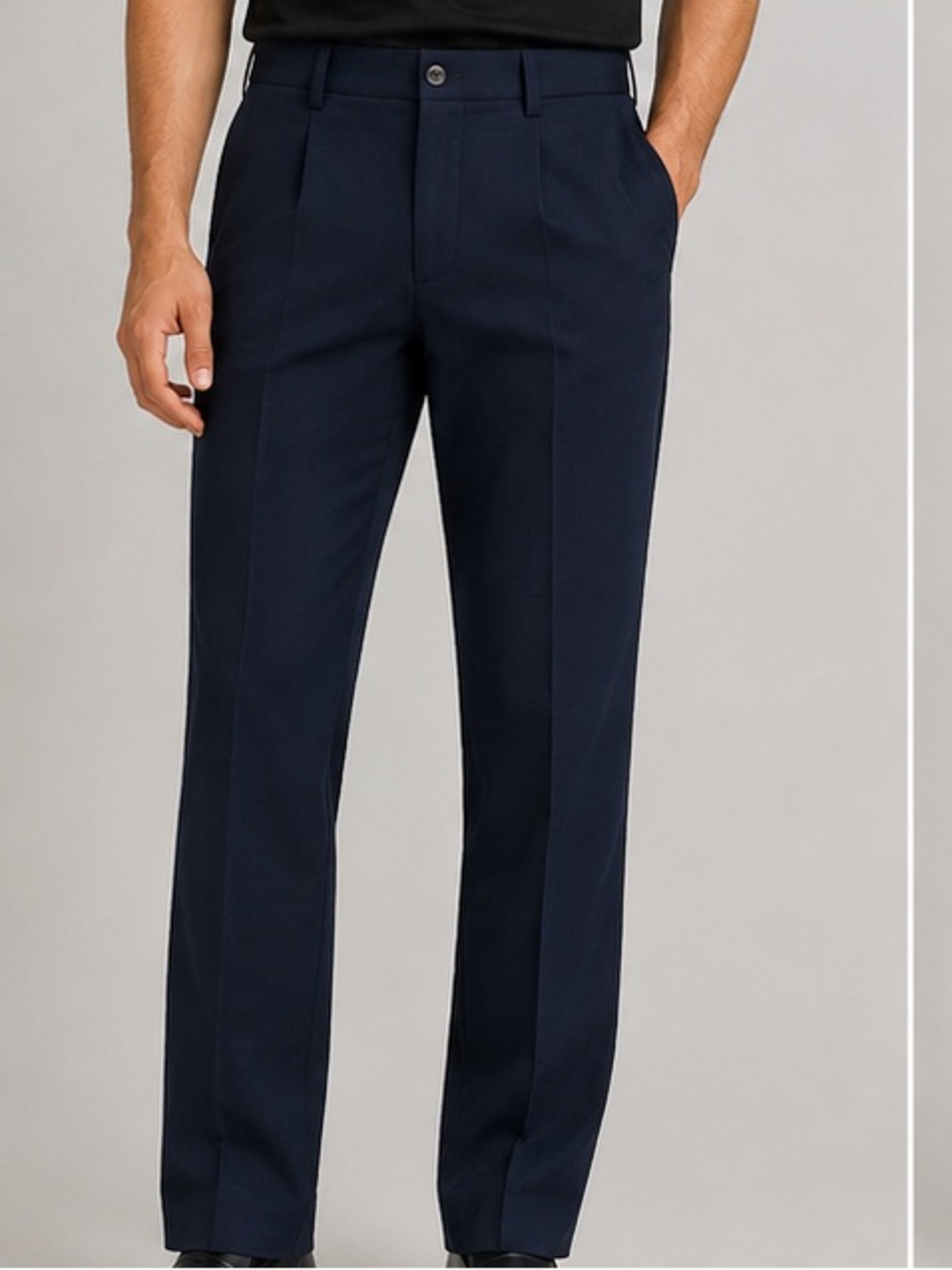 Men's Navy Dress Pants - Tailored Straight Fit
